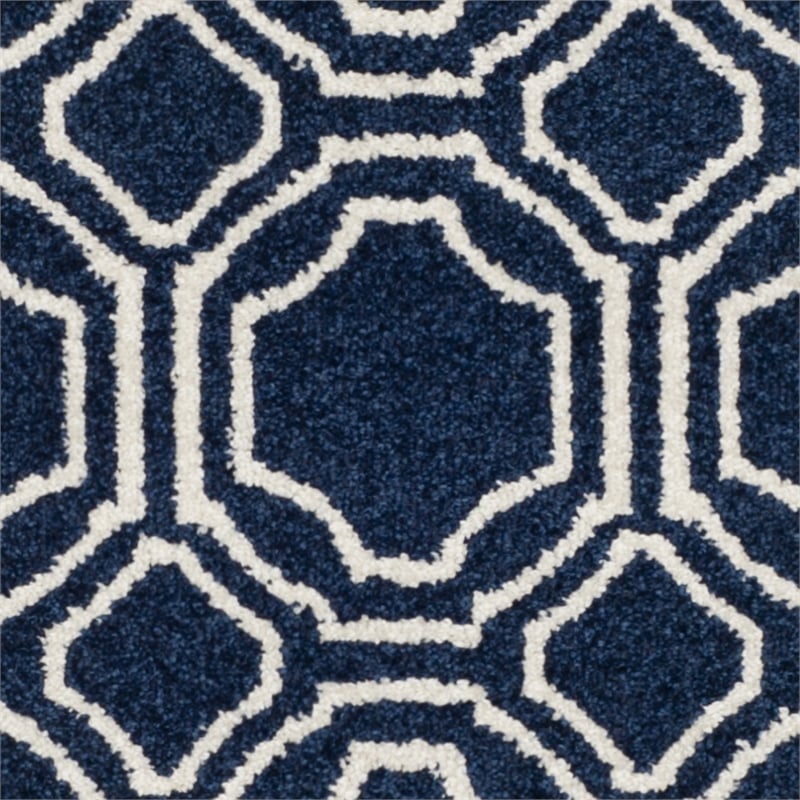 Pemberly Row Polypropylene Navy Indoor Outdoor Rug - 8' x 10'