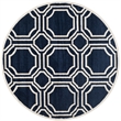 Pemberly Row Polypropylene Navy Indoor Outdoor Rug - Round 5'