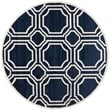 Pemberly Row Polypropylene Navy Indoor Outdoor Rug - Round 7'