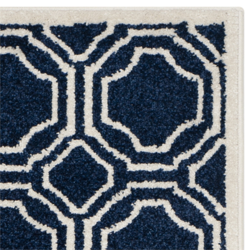 Pemberly Row Polypropylene Navy Indoor Outdoor Rug - Runner 2'3