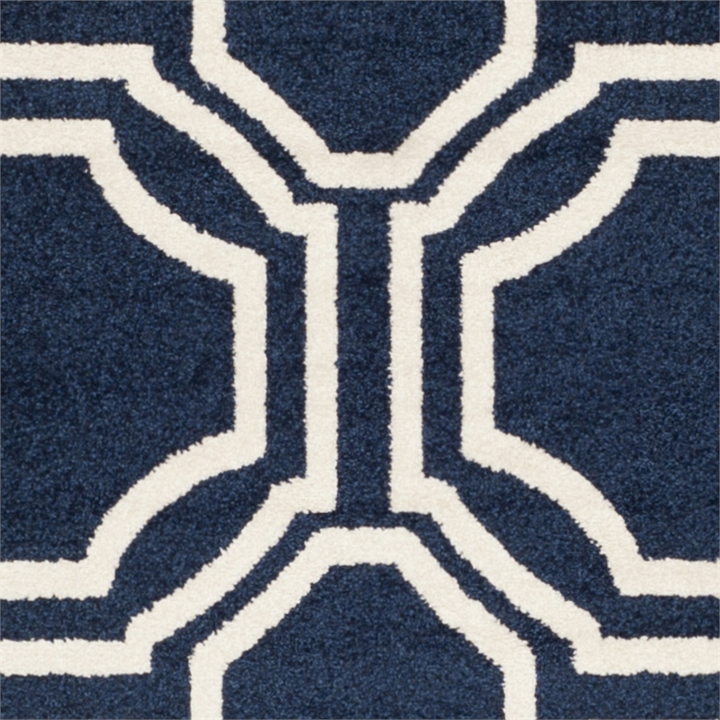 Pemberly Row Polypropylene Navy Indoor Outdoor Rug - Runner 2'6