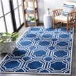 Pemberly Row Polypropylene Navy Indoor Outdoor Rug - Square 5'