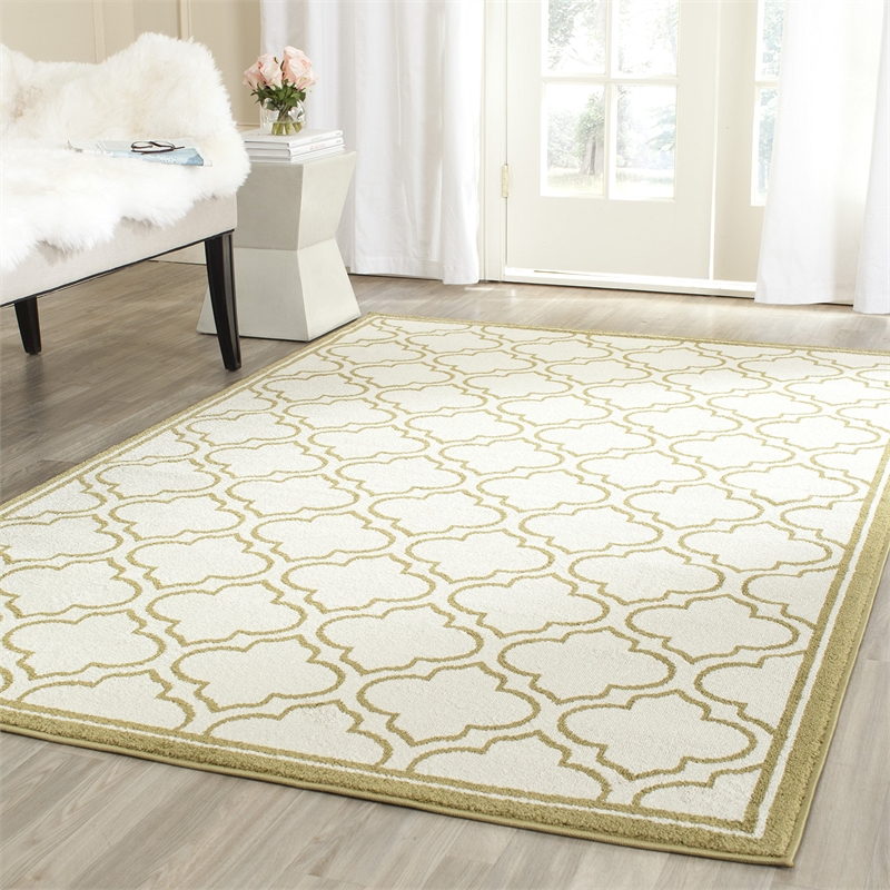 Pemberly Row Polypropylene Ivory Indoor Outdoor Rug - 3' x 5'