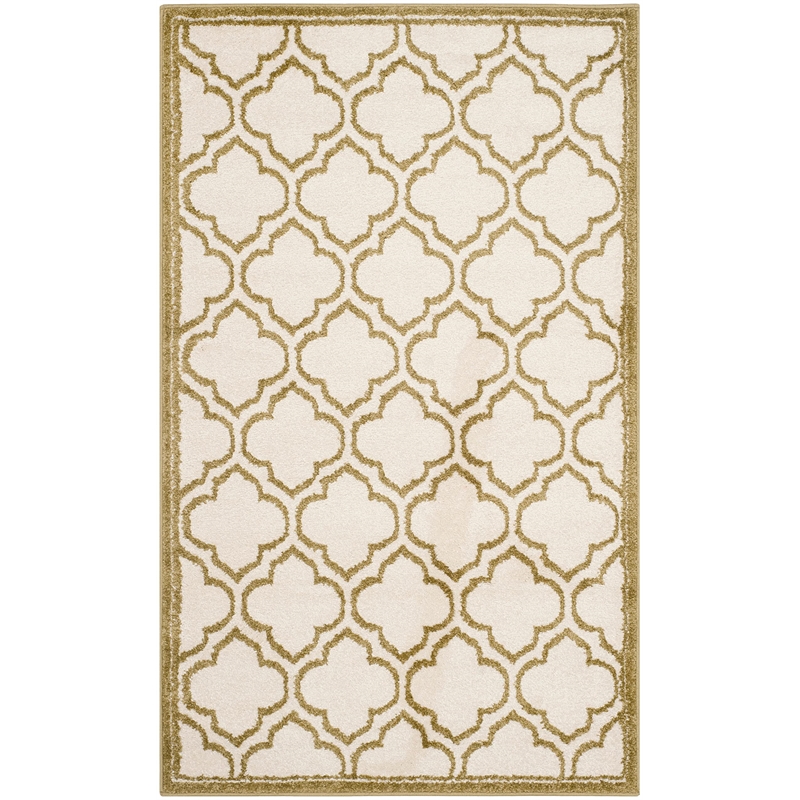 Pemberly Row Polypropylene Ivory Indoor Outdoor Rug - 3' x 5'