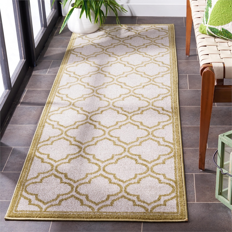 Pemberly Row Polypropylene Ivory Indoor Outdoor Rug - Runner 2'3