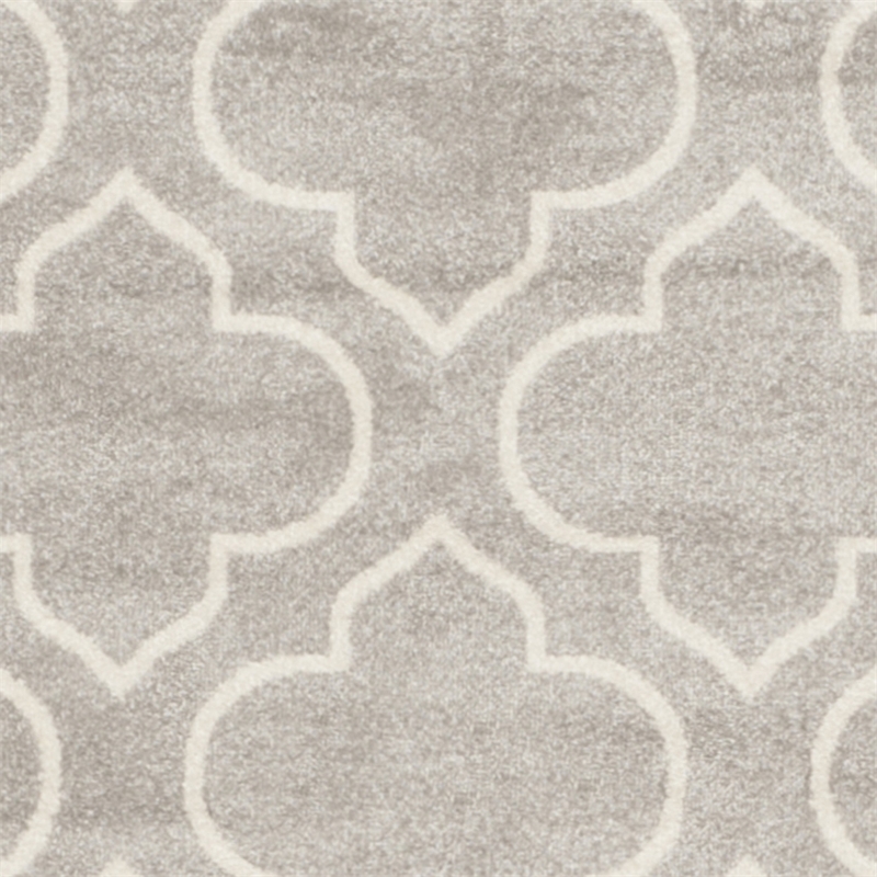 Pemberly Row Polypropylene Light Grey Indoor Outdoor Rug - 8' x 10'