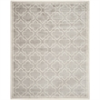 Pemberly Row Polypropylene Light Grey Indoor Outdoor Rug - 9' x 12'