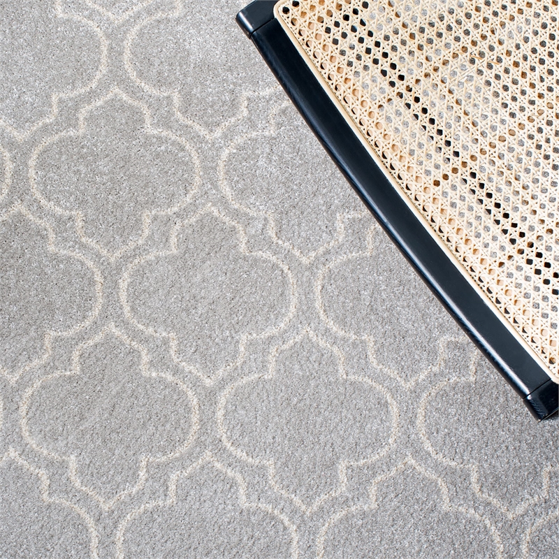 Pemberly Row Polypropylene Light Grey Indoor Outdoor Rug - Runner 2'3