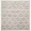 Pemberly Row Polypropylene Light Grey Indoor Outdoor Rug - Square 5'