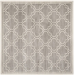 Pemberly Row Polypropylene Light Grey Indoor Outdoor Rug - Square 7'