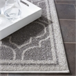 Pemberly Row Polypropylene Grey Indoor Outdoor Rug - 4' x 6'