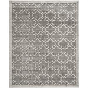 Pemberly Row Polypropylene Grey Indoor Outdoor Rug - 8' x 10'