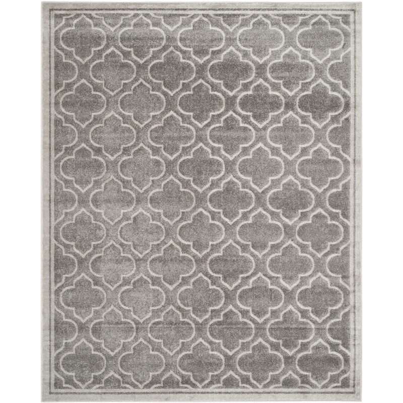 Pemberly Row Polypropylene Grey Indoor Outdoor Rug - 10' x 14'