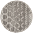 Pemberly Row Polypropylene Grey Indoor Outdoor Rug - Round 5'