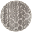 Pemberly Row Polypropylene Grey Indoor Outdoor Rug - Round 7'
