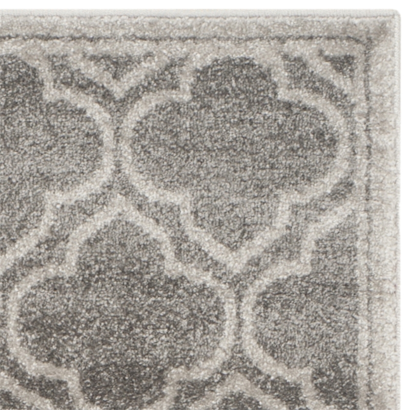 Pemberly Row Polypropylene Grey Indoor Outdoor Rug - Runner 2'3