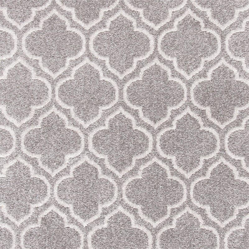 Pemberly Row Polypropylene Grey Indoor Outdoor Rug - Runner 2'6