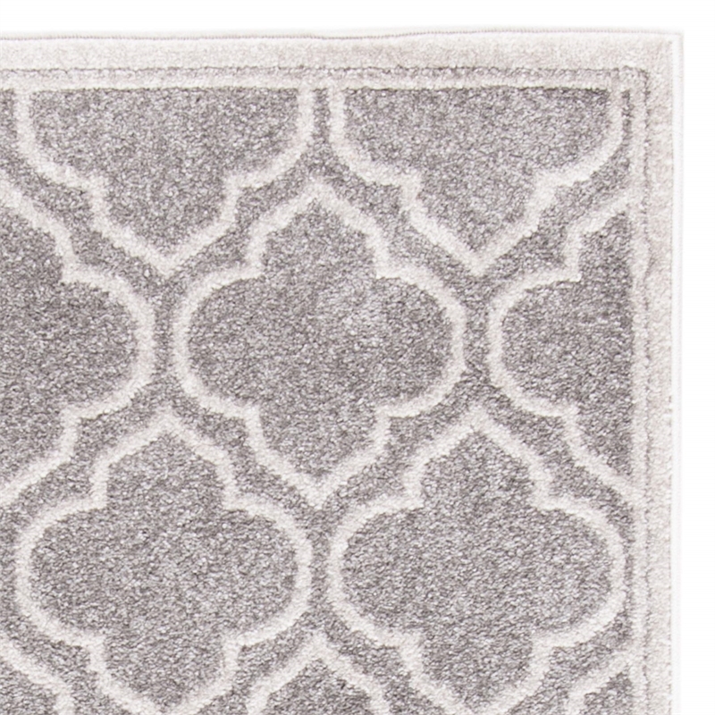 Pemberly Row Polypropylene Grey Indoor Outdoor Rug - Runner 2'6