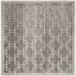 Pemberly Row Polypropylene Grey Indoor Outdoor Rug - Square 7'