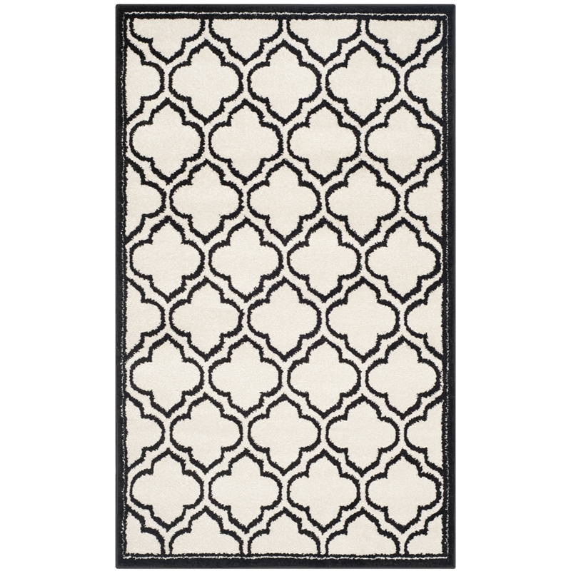 Pemberly Row Polypropylene Ivory Indoor Outdoor Rug - 3' x 5'