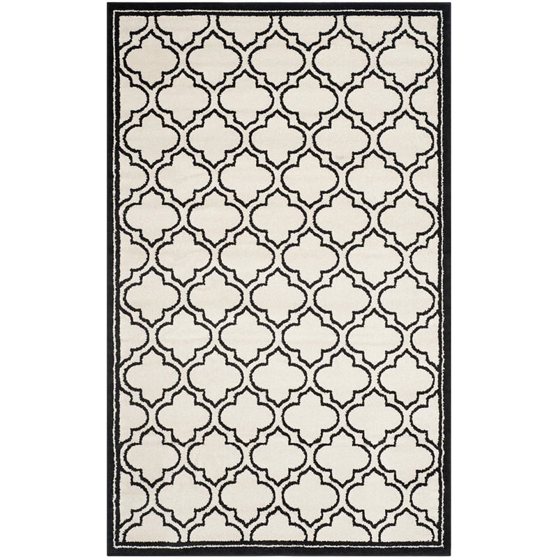 Pemberly Row Polypropylene Ivory Indoor Outdoor Rug - 4' x 6'