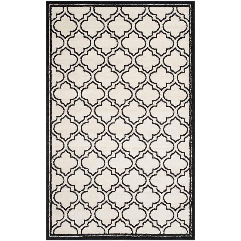 Pemberly Row Polypropylene Ivory Indoor Outdoor Rug - 6' x 9'