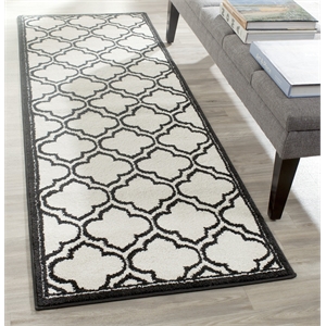 Pemberly Row Polypropylene Ivory Indoor Outdoor Rug - Runner 2'3&quot x 7'