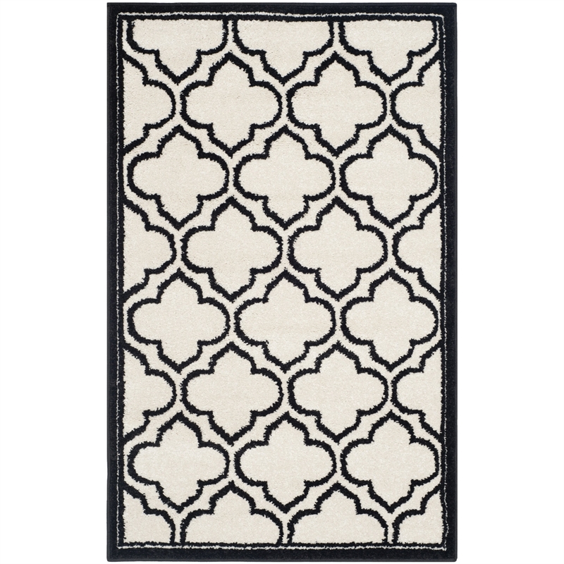 Pemberly Row Polypropylene Ivory Indoor Outdoor Rug - Runner 2'6