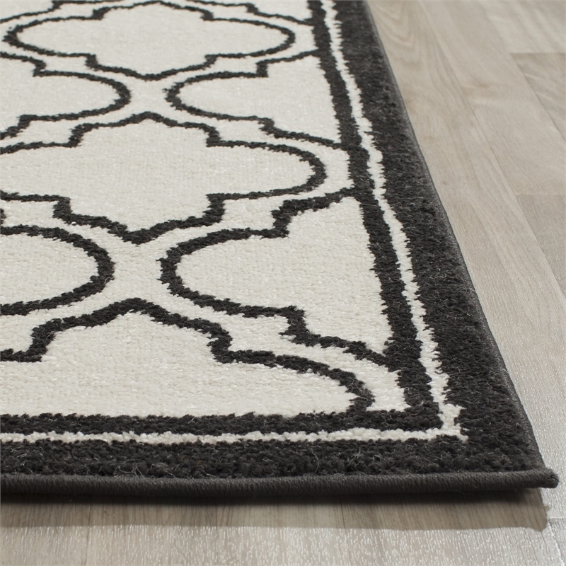 Pemberly Row Polypropylene Ivory Indoor Outdoor Rug - Runner 2'6