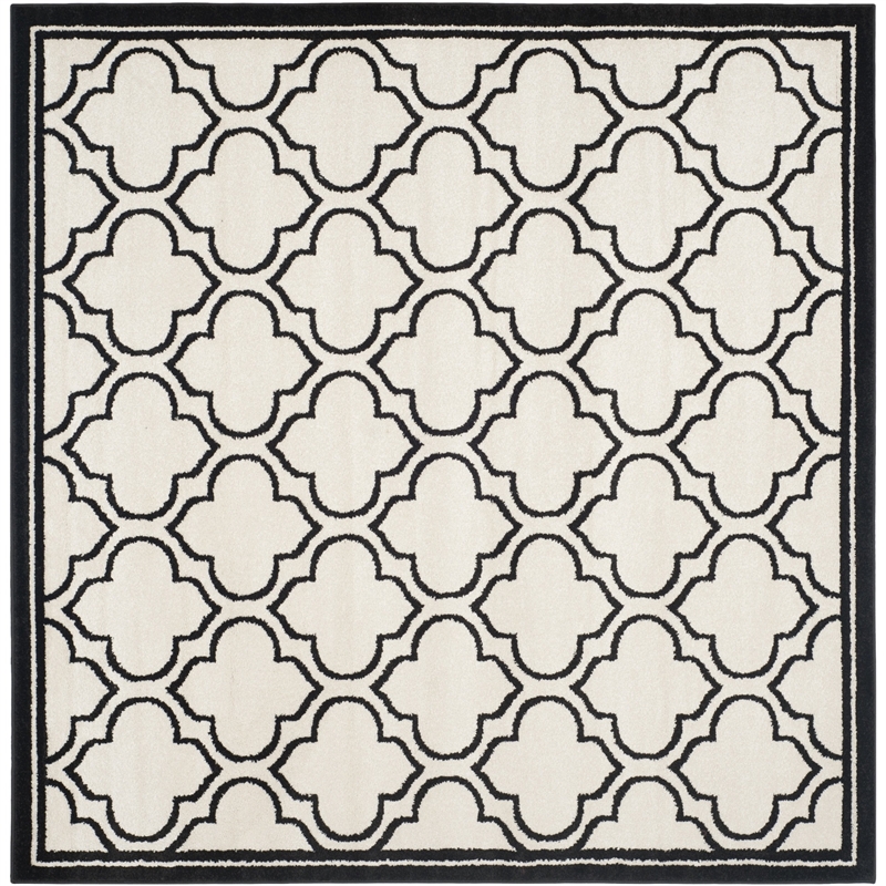 Pemberly Row Polypropylene Ivory Indoor Outdoor Rug - Square 7'
