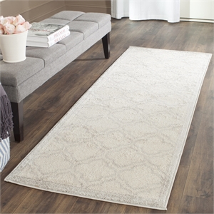 Pemberly Row Polypropylene Ivory Indoor Outdoor Rug - 2'3&quot x 7'