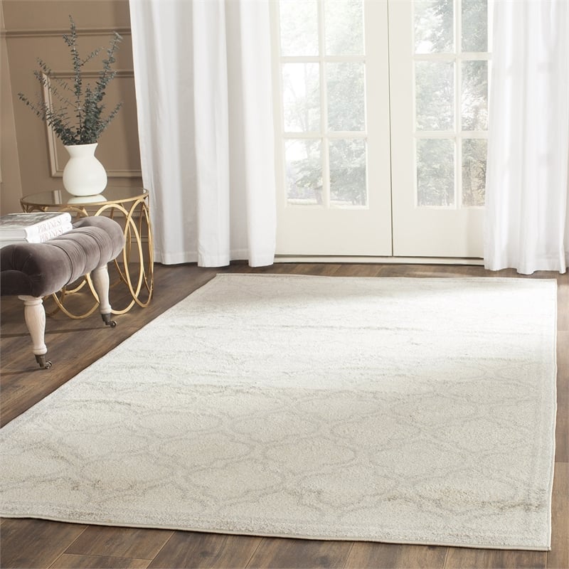 Pemberly Row Polypropylene Ivory Indoor Outdoor Rug - 4' x 6'