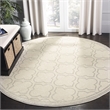 Pemberly Row Polypropylene Ivory Indoor Outdoor Rug - Round 7'