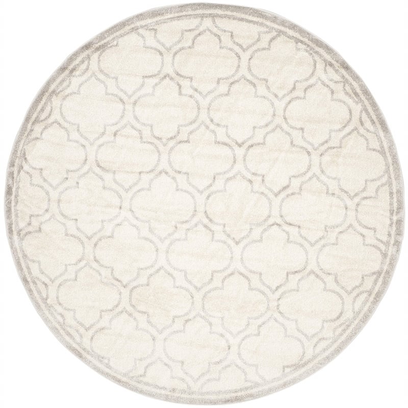 Pemberly Row Polypropylene Ivory Indoor Outdoor Rug - Round 7'