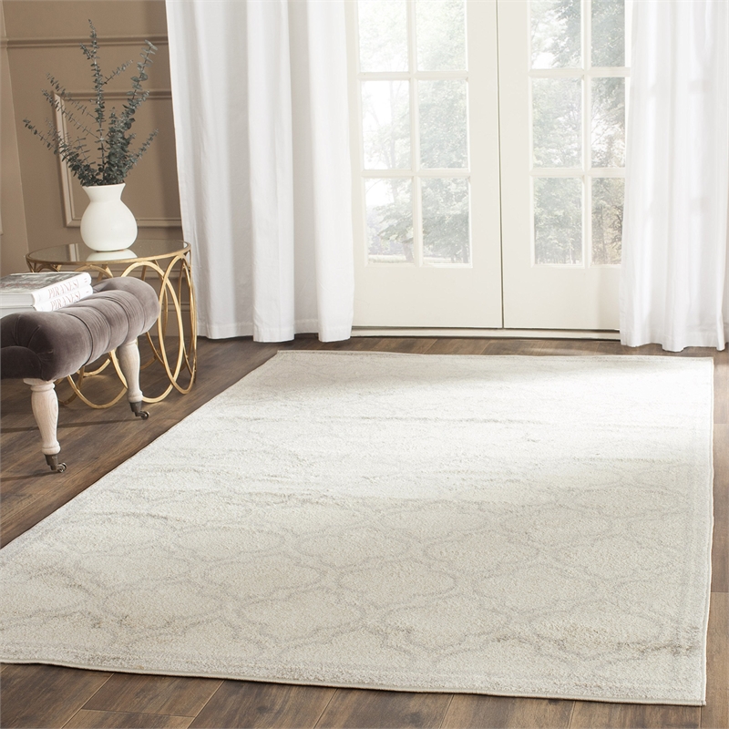 Pemberly Row Polypropylene Ivory Indoor Outdoor Rug - Square 7'