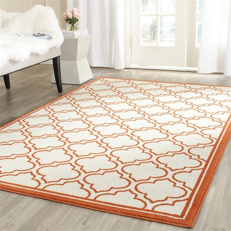 Pemberly Row Polypropylene Ivory Indoor Outdoor Rug - 3' x 5'