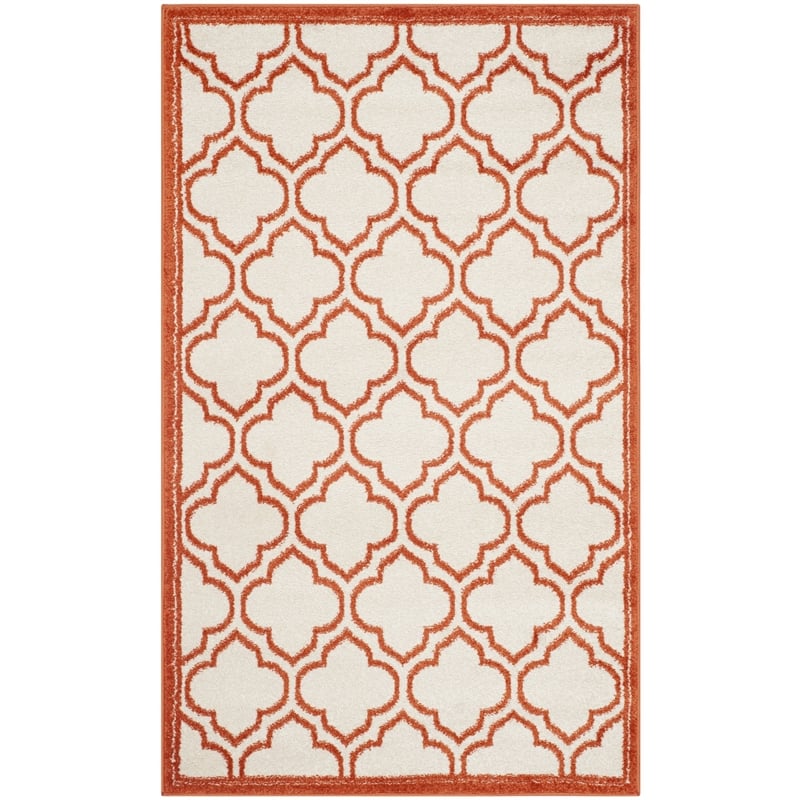 Pemberly Row Polypropylene Ivory Indoor Outdoor Rug - 3' x 5'