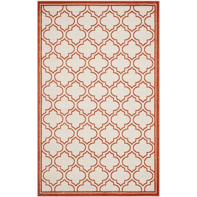 Pemberly Row Polypropylene Ivory Indoor Outdoor Rug - 4' x 6'