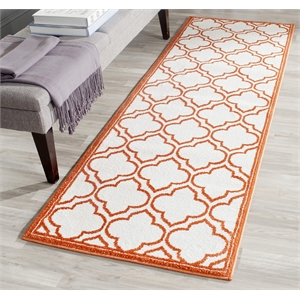 Pemberly Row Polypropylene Ivory Indoor Outdoor Rug - Runner 2'3&quot x 7'