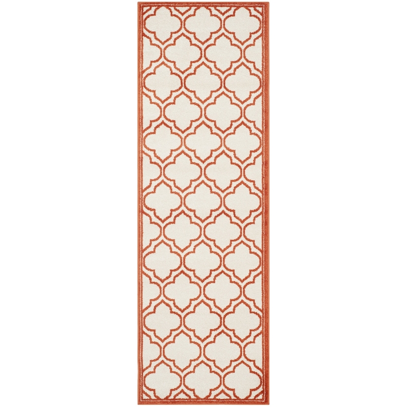 Pemberly Row Polypropylene Ivory Indoor Outdoor Rug - Runner 2'3