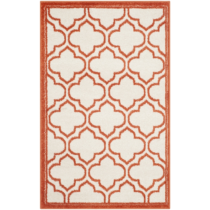 Pemberly Row Polypropylene Ivory Indoor Outdoor Rug - Runner 2'6