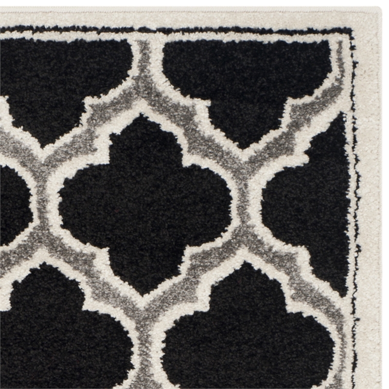 Pemberly Row Polypropylene Anthracite Indoor Outdoor Rug - 5' x 8'