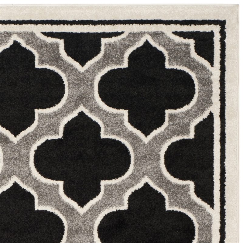 Pemberly Row Polypropylene Anthracite Indoor Outdoor Rug - 8' x 10'