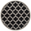 Pemberly Row Polypropylene Anthracite Indoor Outdoor Rug - Round 7'