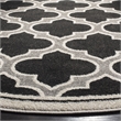 Pemberly Row Polypropylene Anthracite Indoor Outdoor Rug - Round 7'