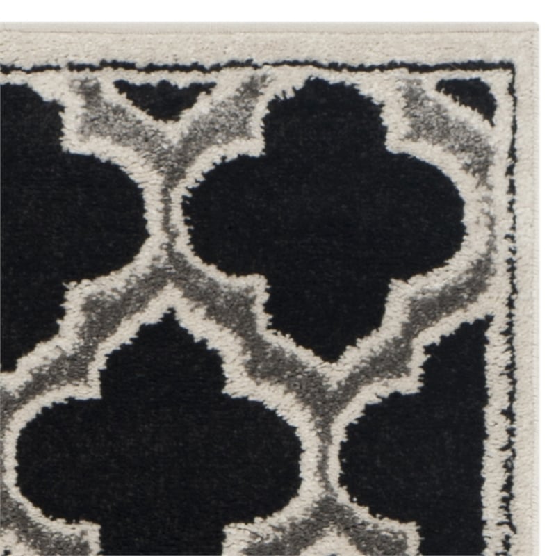 Pemberly Row Polypropylene Anthracite Indoor Outdoor Rug - Runner 2'3