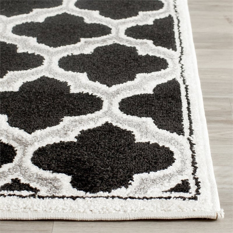 Pemberly Row Polypropylene Anthracite Indoor Outdoor Rug - Runner 2'3