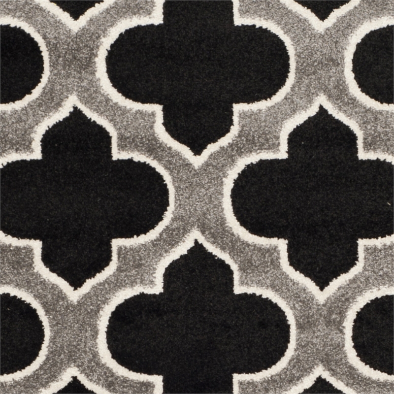 Pemberly Row Polypropylene Anthracite Indoor Outdoor Rug - Runner 2'6