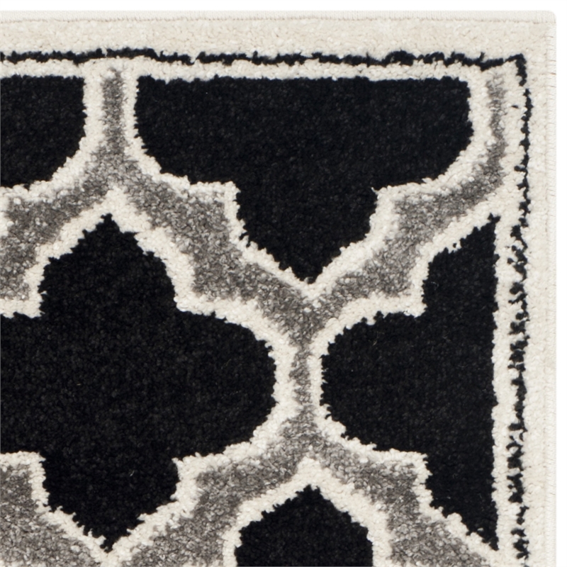 Pemberly Row Polypropylene Anthracite Indoor Outdoor Rug - Runner 2'6