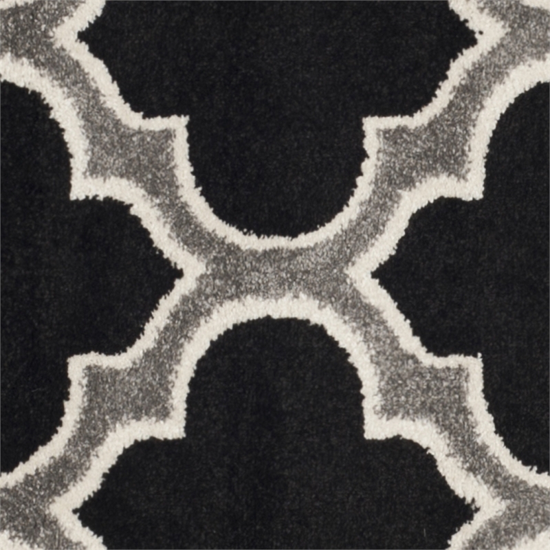 Pemberly Row Polypropylene Anthracite Indoor Outdoor Rug - Square 7'